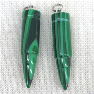 green Malachite bullet pendant, approx 10x40mm [GMPDA9816]