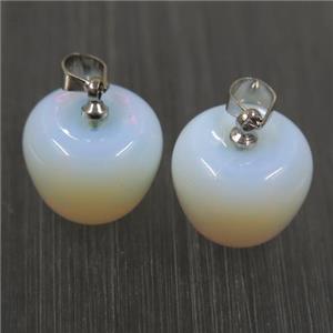 white Opalite apple pendant, approx 11-14mm [GMPDA9821]
