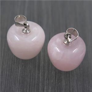 Rose Quartz apple pendant, approx 11-14mm [GMPDA9822]