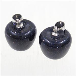 blue SandStone apple pendant, approx 11-14mm [GMPDA9825]