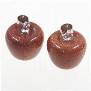 golden SandStone apple pendant, approx 11-14mm [GMPDA9826]