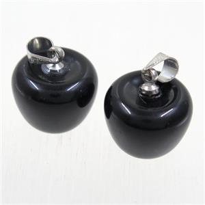 black Onyx Agate apple pendant, approx 11-14mm [GMPDA9831]