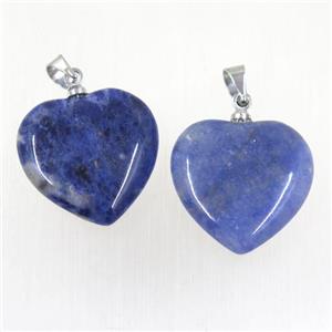 blue Sodalite heart pendant, approx 25mm [GMPDA9836-25MM]