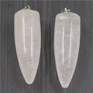 Clear Quartz bullet pendant, approx 10-30mm [GMPDA9850]