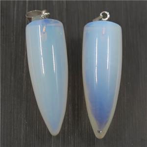 white Opalite bullet pendant, approx 10-30mm [GMPDA9851]