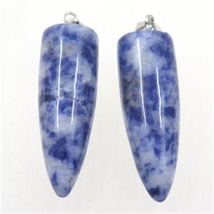 blue Spotted Jasper bullet pendant, approx 10-30mm [GMPDA9855]