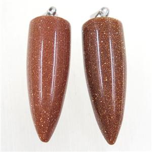 golden SandStone bullet pendant, approx 10-30mm [GMPDA9856]