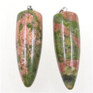 Unakite bullet pendant, approx 10-30mm [GMPDA9858]