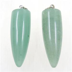 green Aventurine bullet pendant, approx 10-30mm [GMPDA9859]