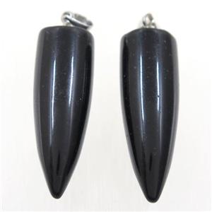 black Onyx Agate bullet pendant, approx 10-30mm [GMPDA9862]