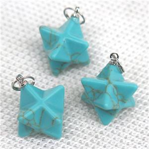 Turquoise pendant, star, approx 20mm dia [GMPDA9950]