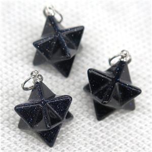 blue SandStone pendant, star, approx 20mm dia [GMPDA9959]