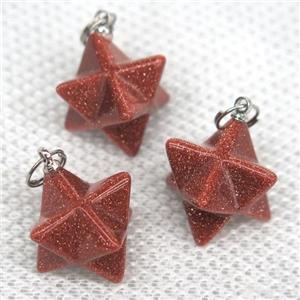 golden SandStone pendant, star, approx 20mm dia [GMPDA9960]