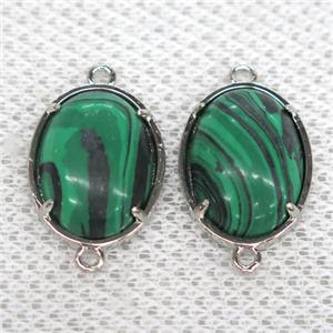 green Malachite connector, oval, approx 15x20mm [GMPDA9978]