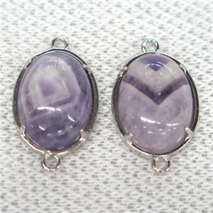 Dogtooth Amethyst connector, oval, approx 15x20mm [GMPDA9987]