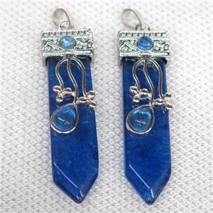 blue Watermelon Quartz arrowhead pendant, approx 13-52mm [GMPDA9998]
