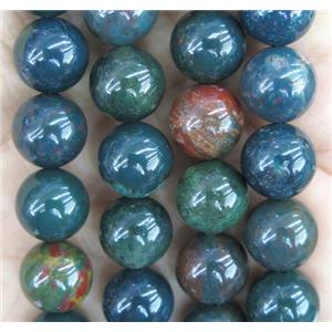 round Chook BloodStone beads, approx 14mm dia [GMRD1476-14MM]