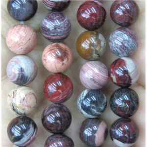 Red Silver Leaf Jasper Beads, round, approx 8mm dia [GMRD1479-8MM]