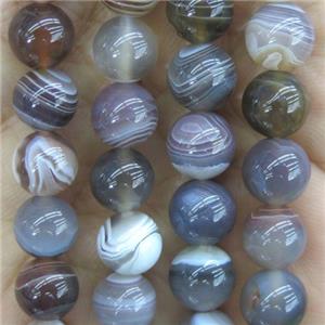round Botswana Agate beads, gray, approx 8mm dia [GMRD1487-8MM]