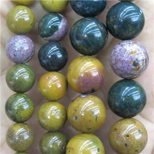 round Ocean Agate Beads, multi-color, approx 12mm dia [GMRD1490-12MM]