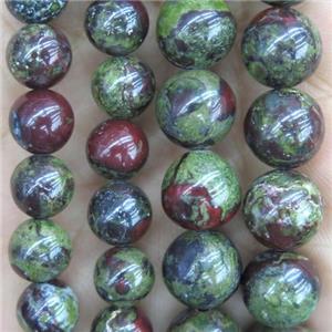 DragonBlood Jasper Beads, green, Grade AA, approx 4mm dia [GMRD1493-4MM]