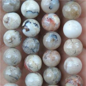 round white African Moss Opal Jasper beads, approx 8mm dia [GMRD1511-8MM]