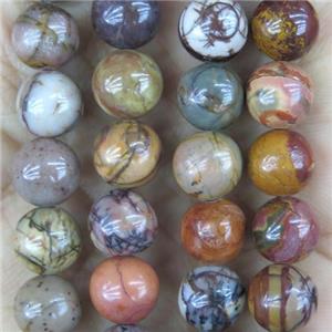 round Creek Jasper Beads, multicolor, approx 6mm dia [GMRD1512-6MM]