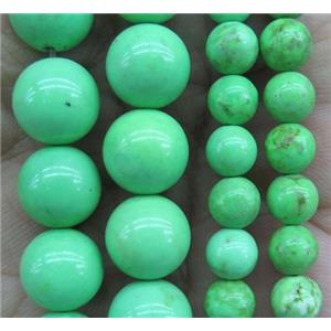 round howlite turquoise beads, green dye, approx 10mm dia [GMRD1546-10MM]