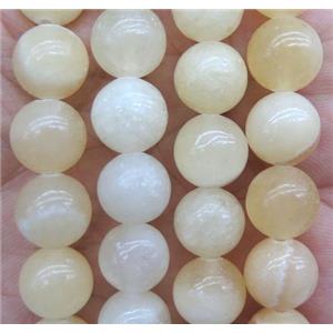 round Honey Jade beads, light yellow, approx 12mm dia [GMRD1548-12MM]