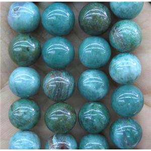 Australian Dragon Blood Japser beads, round, green, approx 10mm dia [GMRD1551-10MM]