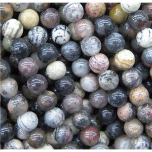round Silver Leaf Jasper beads, approx 4mm dia [GMRD1552-4MM]