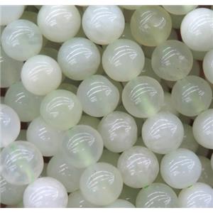 Chinese New Mountain Jade beads, round, lt.green, approx 8mm dia [GMRD1556-8MM]