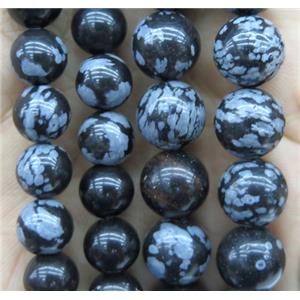 round Snowflake Obisidian jasper beads, approx 4mm dia [GMRD1569-4MM]
