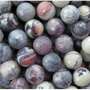porcelain Jasper beads, faceted round, approx 10mm dia [GMRD1576-10MM]