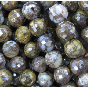 Fire Lace Opal Jasper beads, faceted round, approx 8mm dia [GMRD1578-8MM]