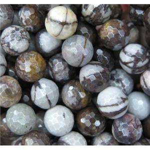 coffee outback jasper beads, faceted round, approx 8mm dia [GMRD1586-8MM]