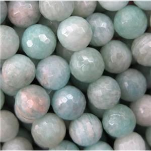 green Amazonite bead, faceted round, approx 6mm dia [GMRD1591-6MM]