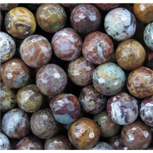 African Green Opal Jasper beads, faceted round, approx 8mm dia [GMRD1595-8MM]