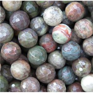 Rainforest Agate beads, faceted round, approx 8mm dia [GMRD1599-8MM]