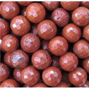 Red Jasper Beads, faceted round, approx 6mm dia [GMRD1617-6MM]