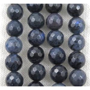 blue Dumortierite jasper beads, faceted round, approx 6mm dia [GMRD271-6MM]