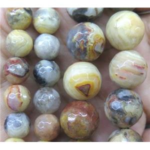faceted round Crazy Agate Beads, approx 8mm dia [GMRD282-8MM]