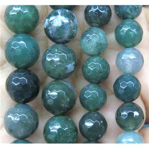 green Moss Agate Beads, faceted round, approx 6mm dia [GMRD286-6MM]