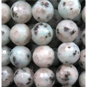 Sesame Kiwi Jasper Beads, faceted round, approx 12mm dia [GMRD288-12MM]