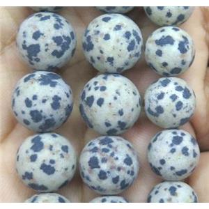 round matte spotted dalmatian jasper beads, approx 4mm dia [GMRD309-4MM]