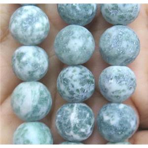 round green spotted dalmatian jasper bead, matte, approx 6mm dia [GMRD312-6MM]