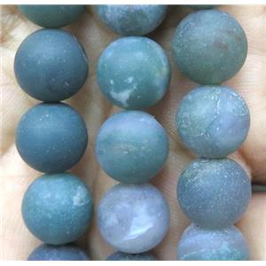 matte round Moss Green Agate Beads, approx 4mm dia [GMRD333-4MM]
