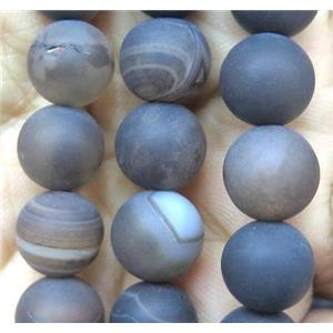 round matte Coffee Stripe Agate Beads, approx 10mm dia [GMRD334-10MM]