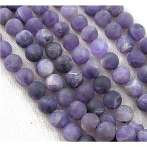 round matte Amethyst Beads, purple, approx 8mm dia [GMRD335-8MM]