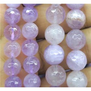 faceted round lavender Chalcedony stone beads, approx 10mm dia [GMRD346-10MM]